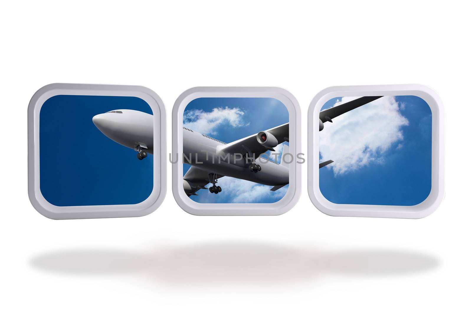 Airplane on abstract screen