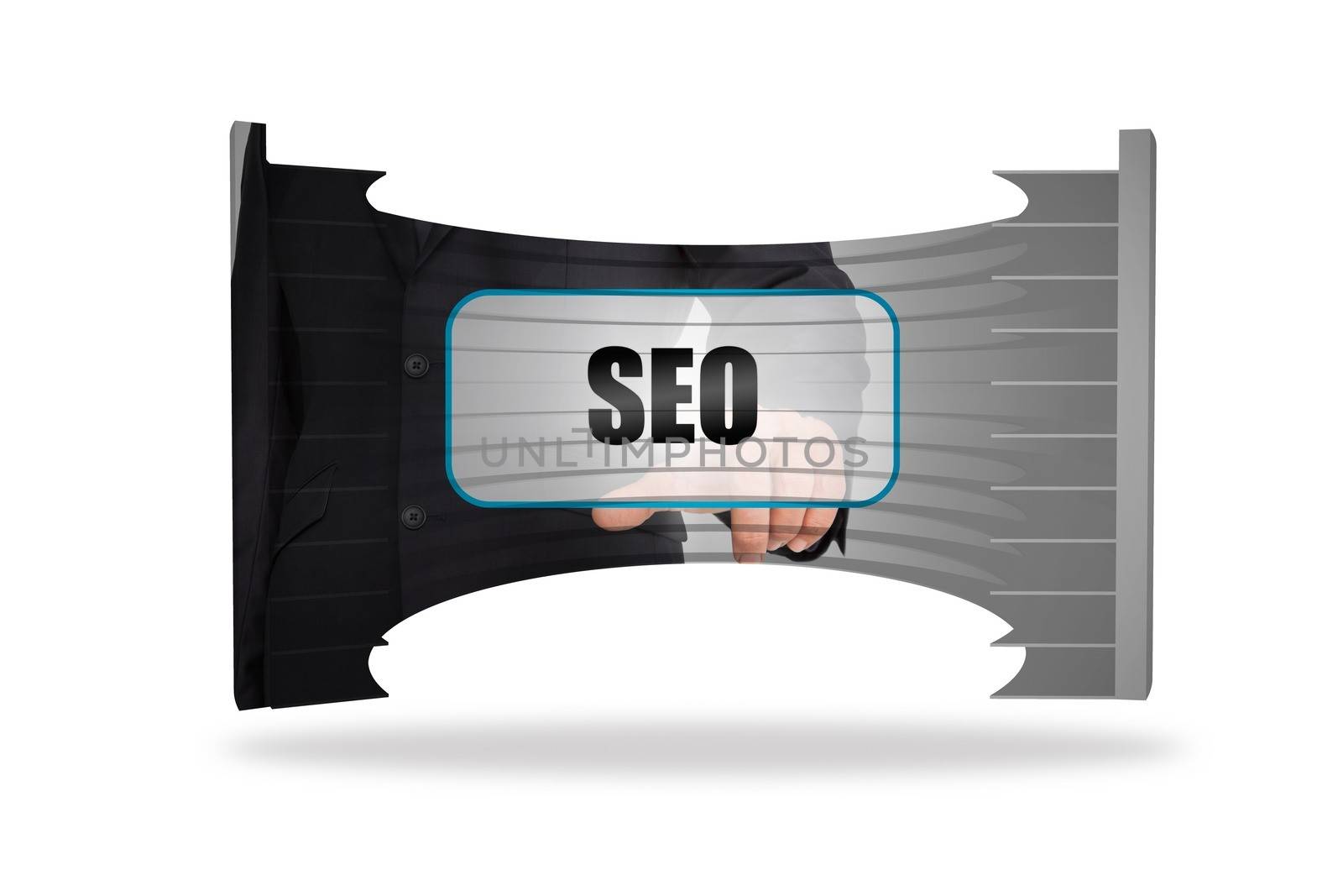 Seo banner on abstract screen by Wavebreakmedia