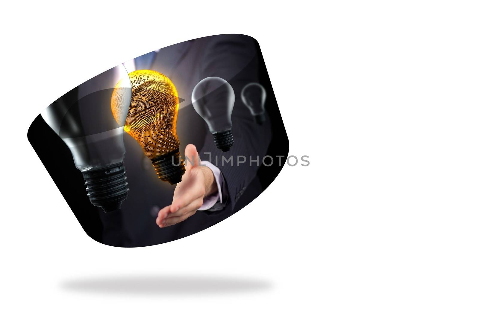 Light bulb graphic on abstract screen by Wavebreakmedia