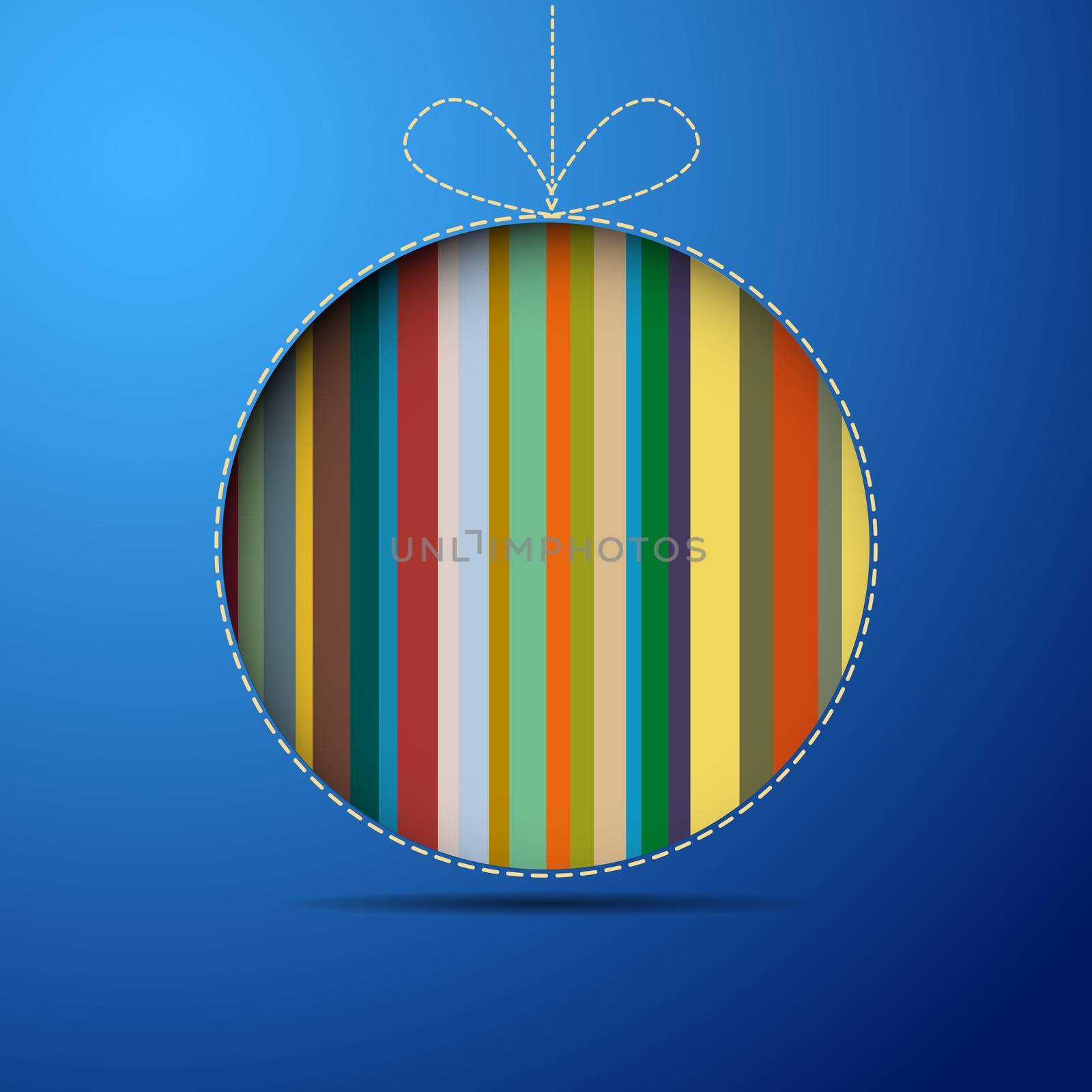 Colorful circle on a blue square background
