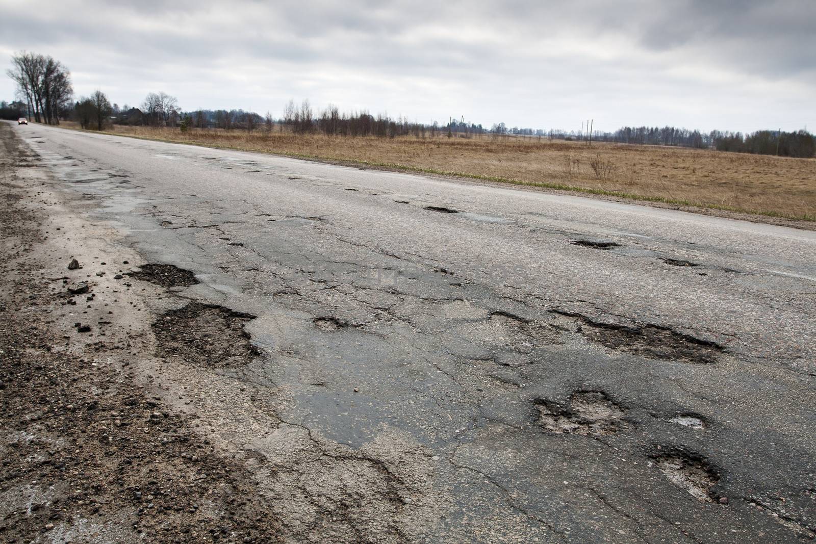 Damaged road by ints