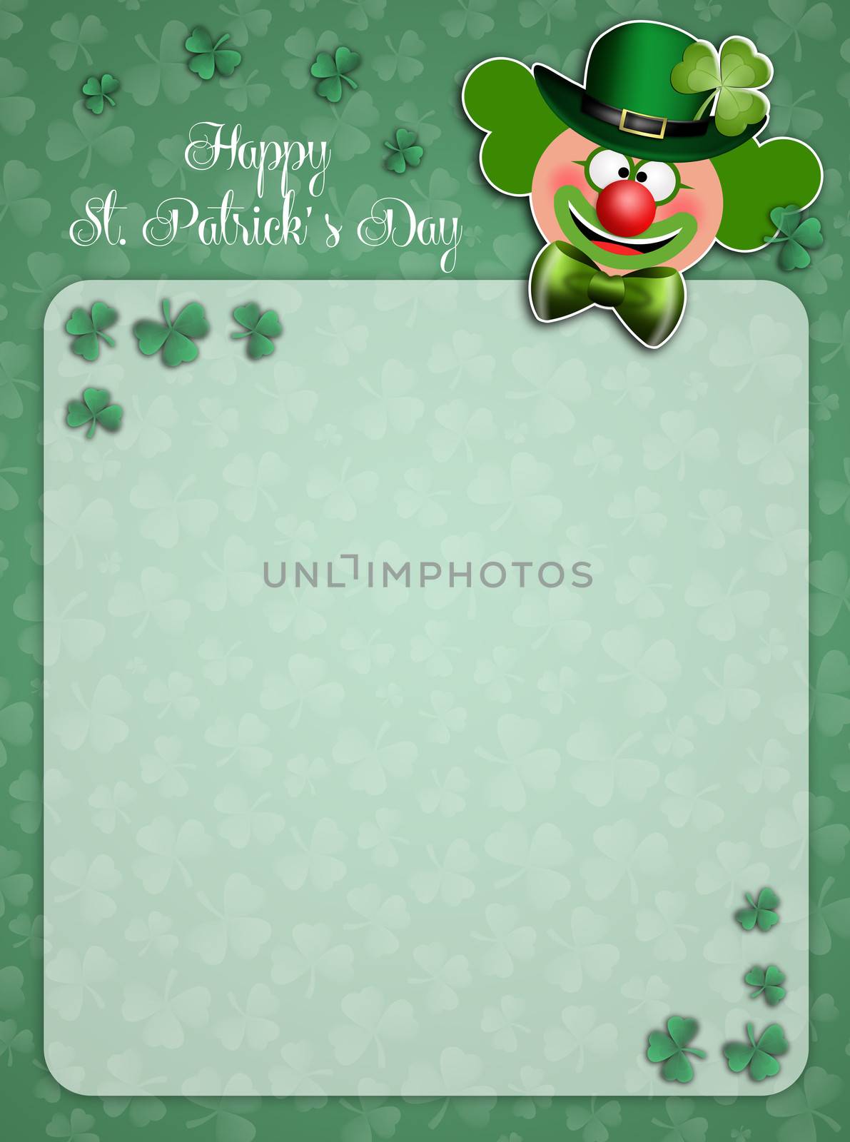 green clown in St. Patrick's Day by sognolucido
