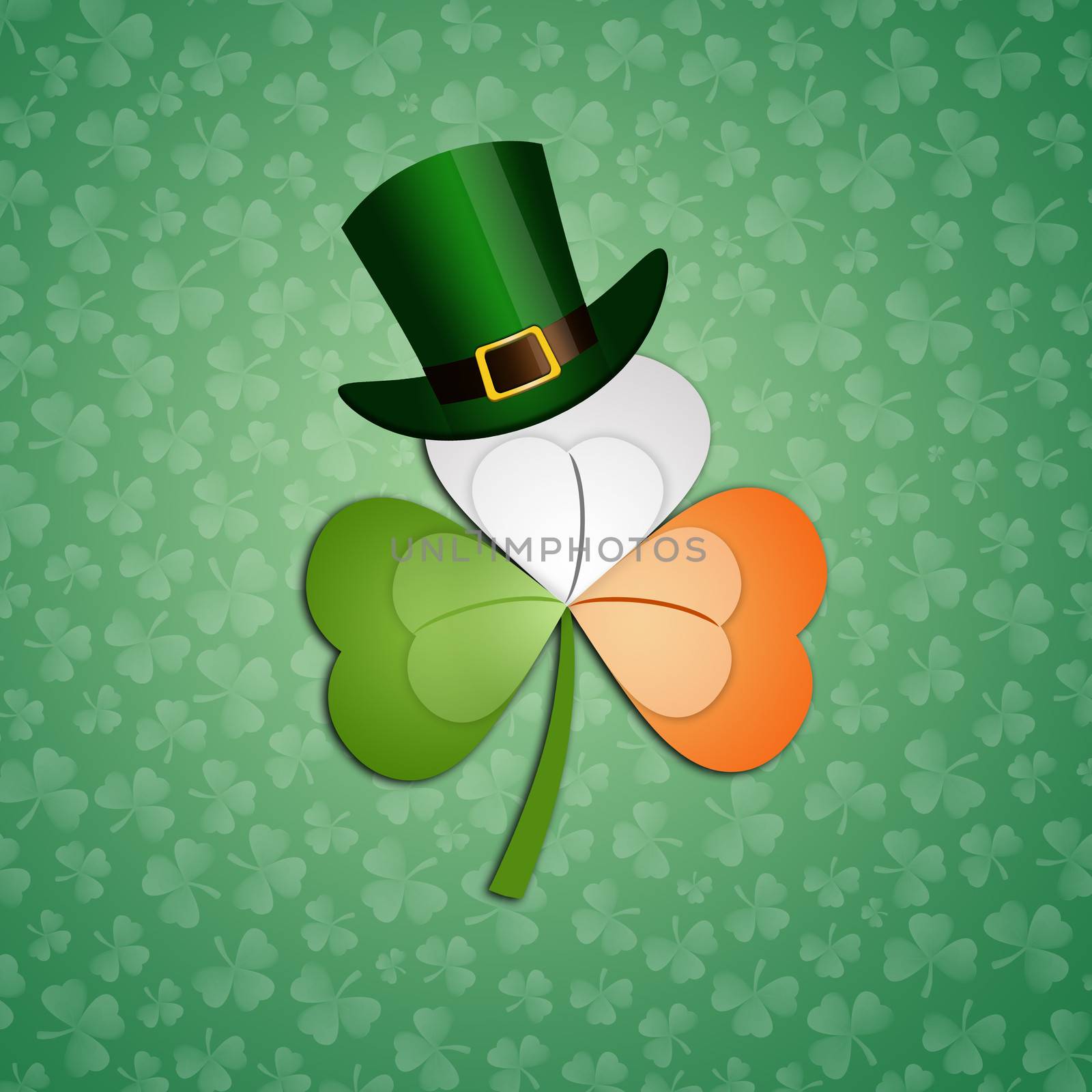 Irish clover with hat for St. Patrick's Day