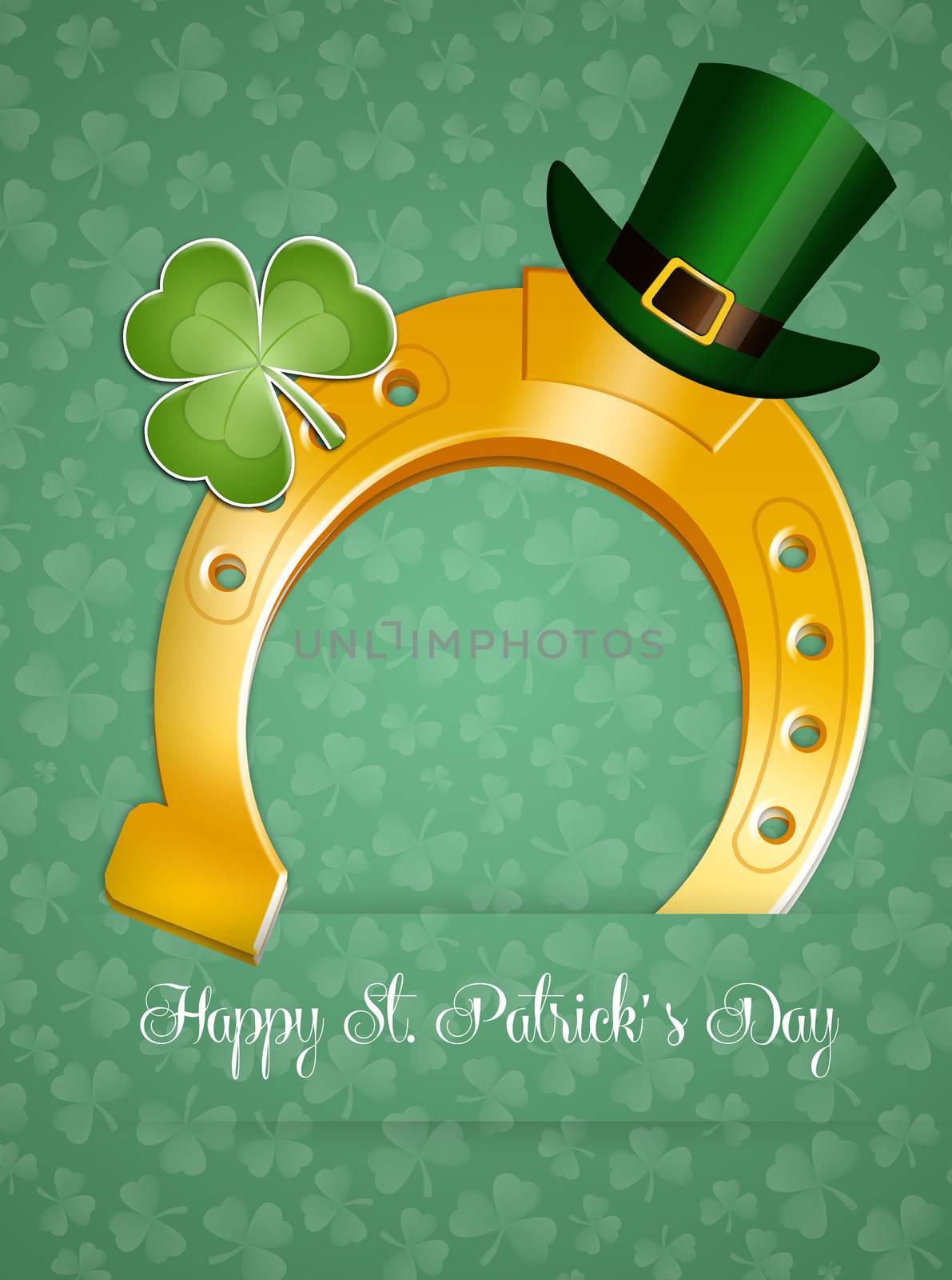 Horseshoe with clover for St. Patrick's Day