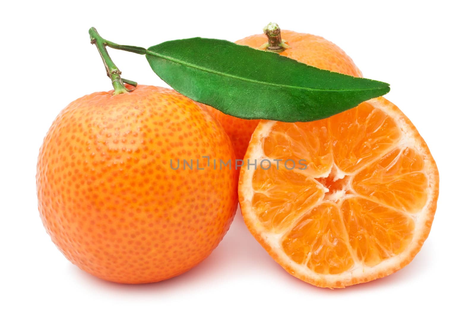 Juicy tangerines or mandarins isolated on white background