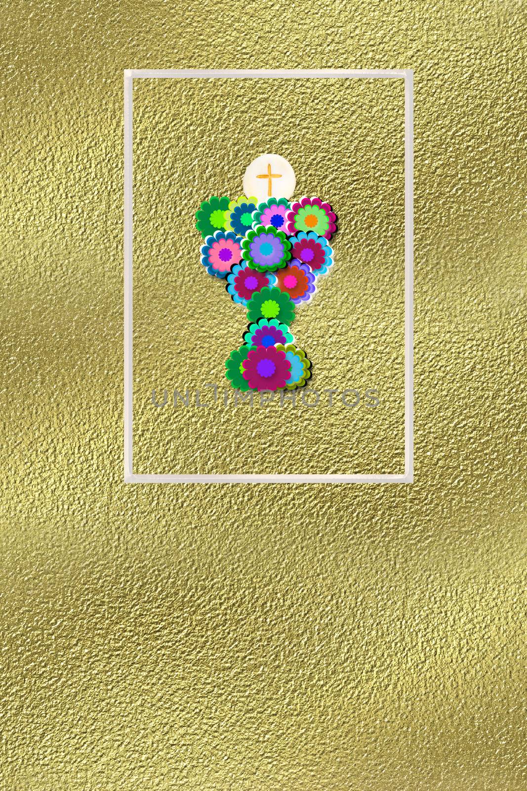 first communion reminder gold with space for message and name of children