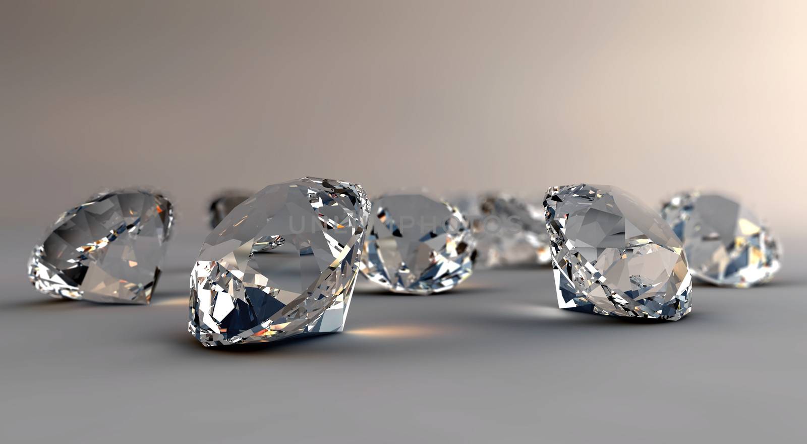 Many diamonds isolated on a clear plane