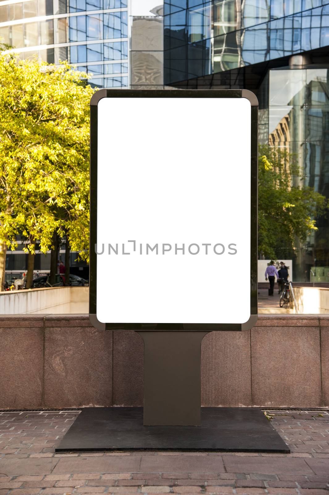 Blank advertising billboard in a place in paris