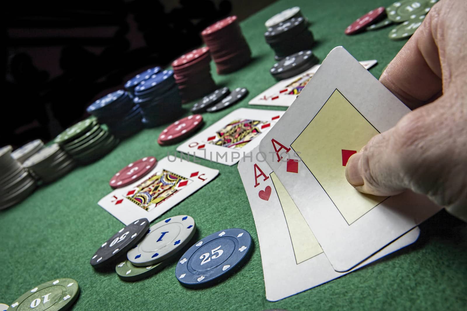 cards poker deck English, cards win the game with two ACEs