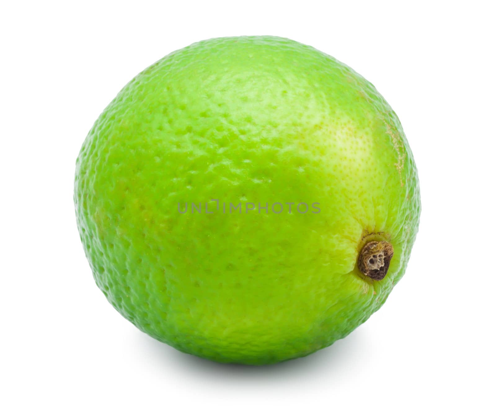 Fresh green lime isolated on white background