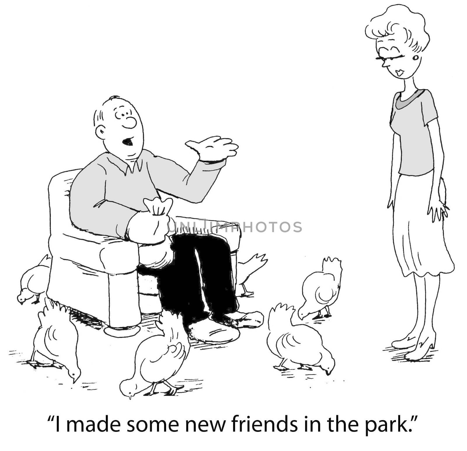 "I made some new friends in the park."