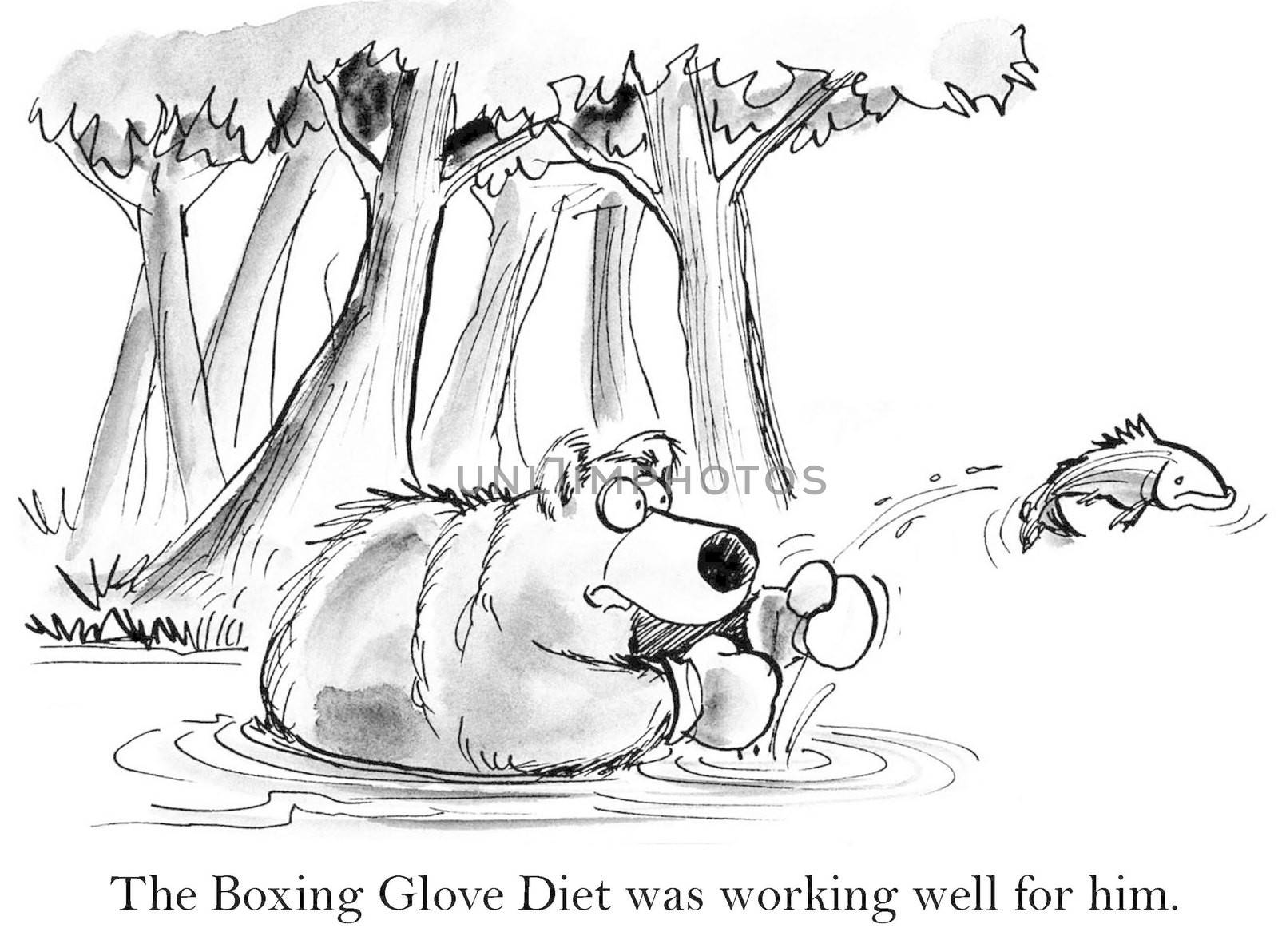 The Boxing Glove Diet was working well for him.