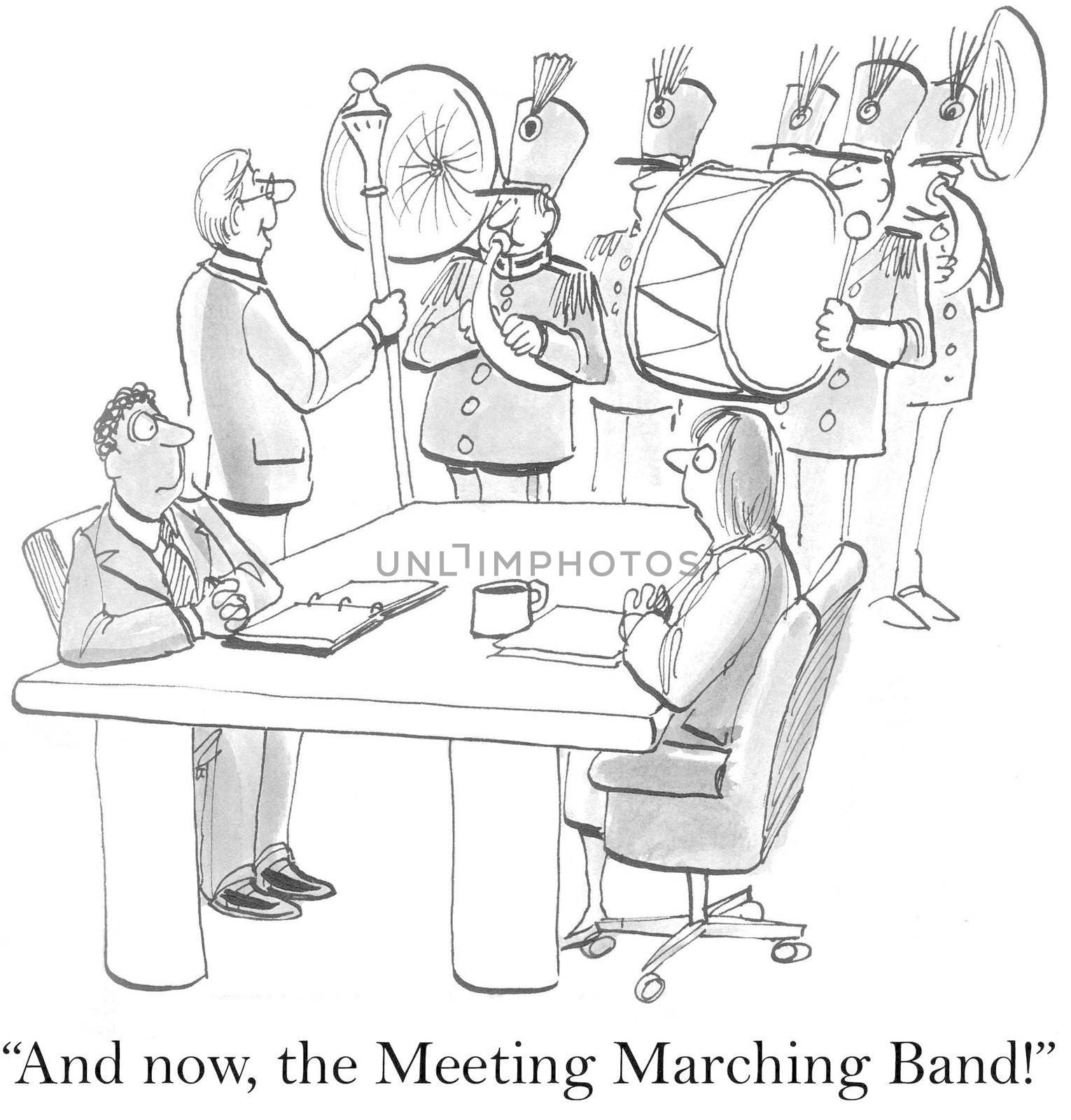 "And now, the Meeting Marching Band."