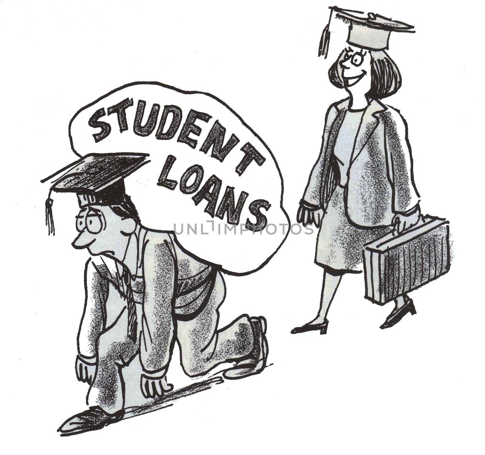 The heavy burden of college student debt.