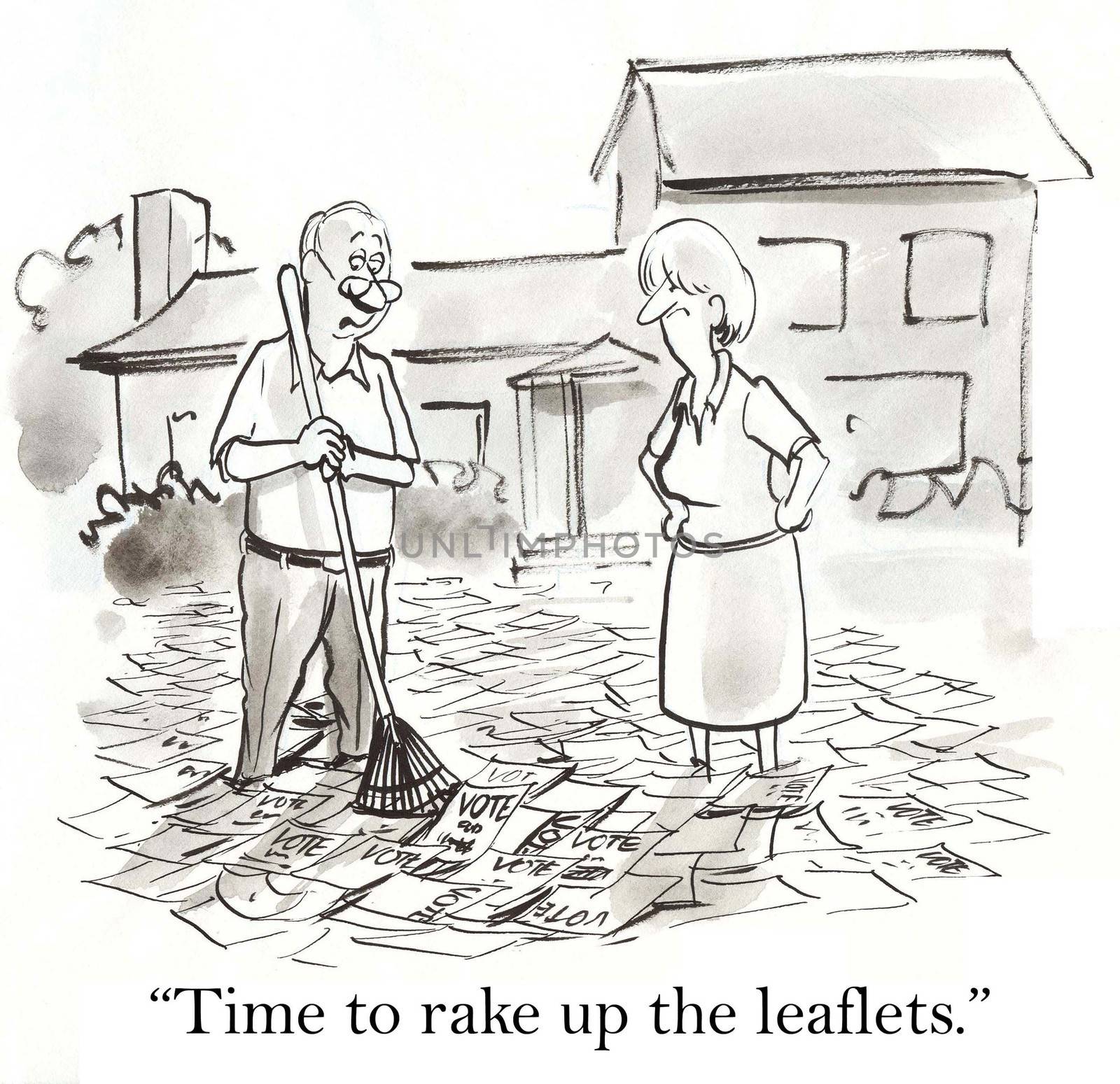 "Time to rake up the leaflets."