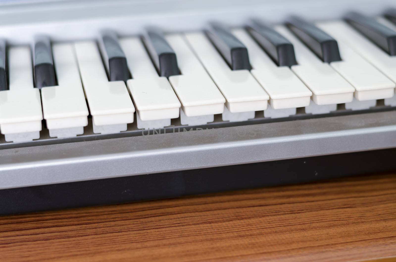 close up on piano key