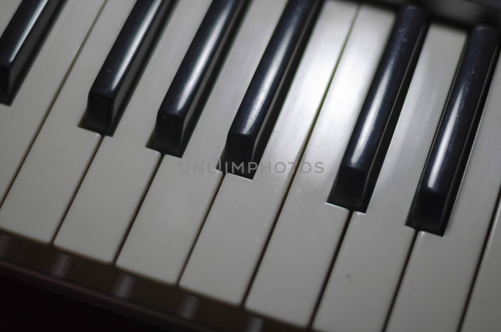 close up on piano key