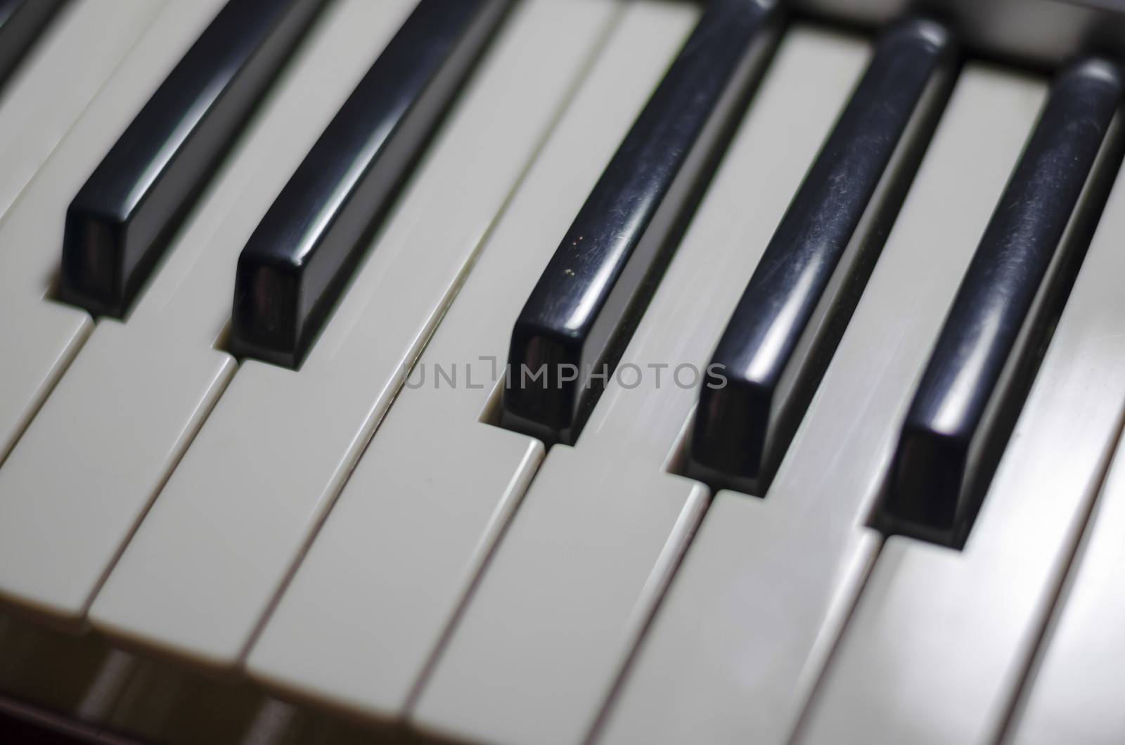 close up on piano key