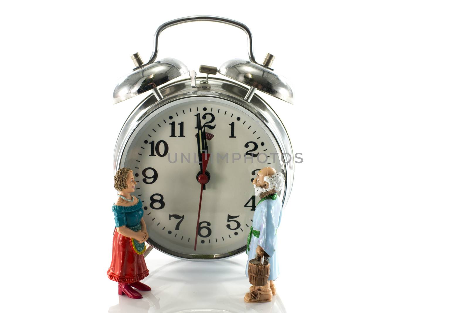 grandma and grandpa puppet waiting for twelve o clock