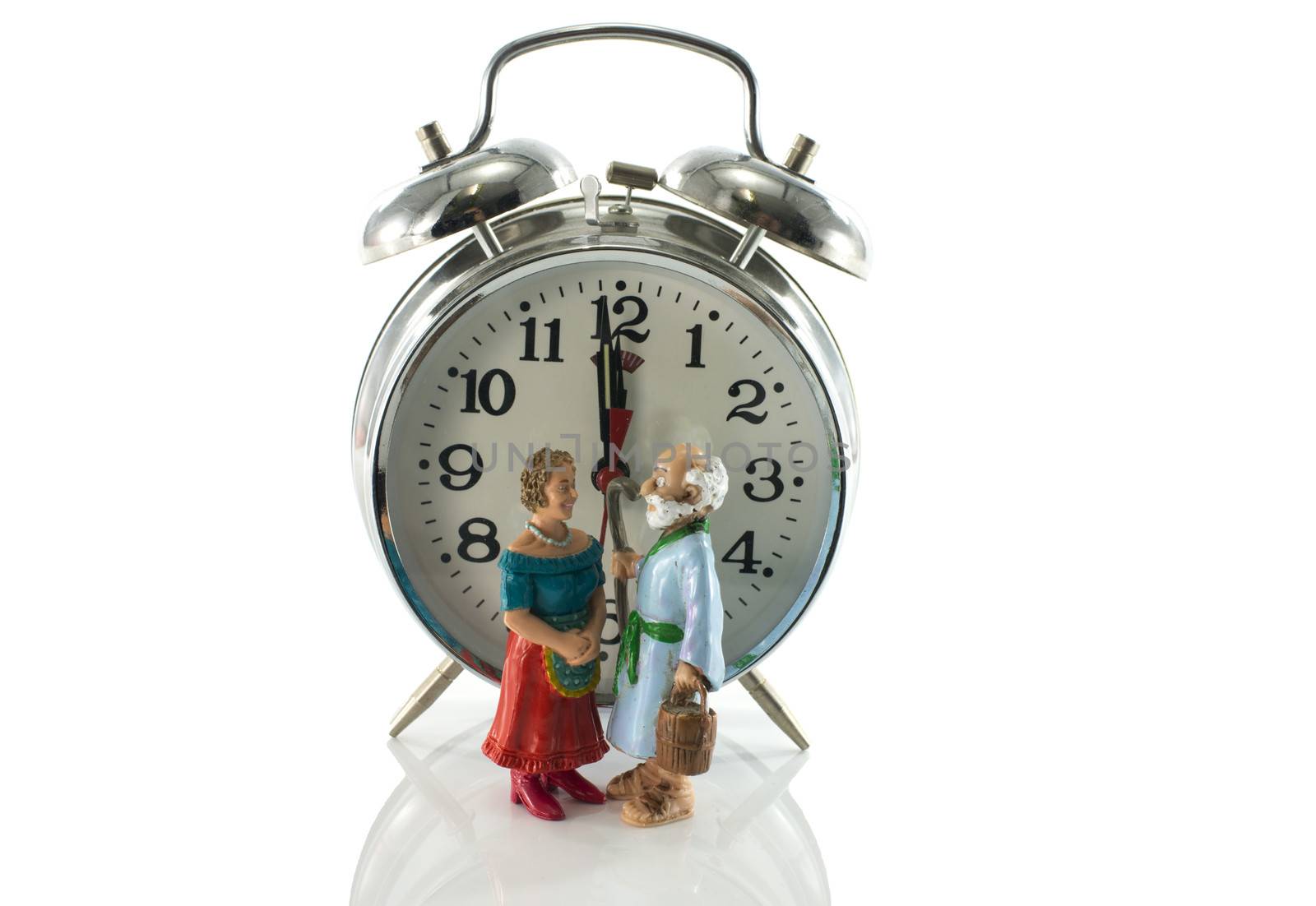 grandma and grandpa puppet waiting for twelve o clock