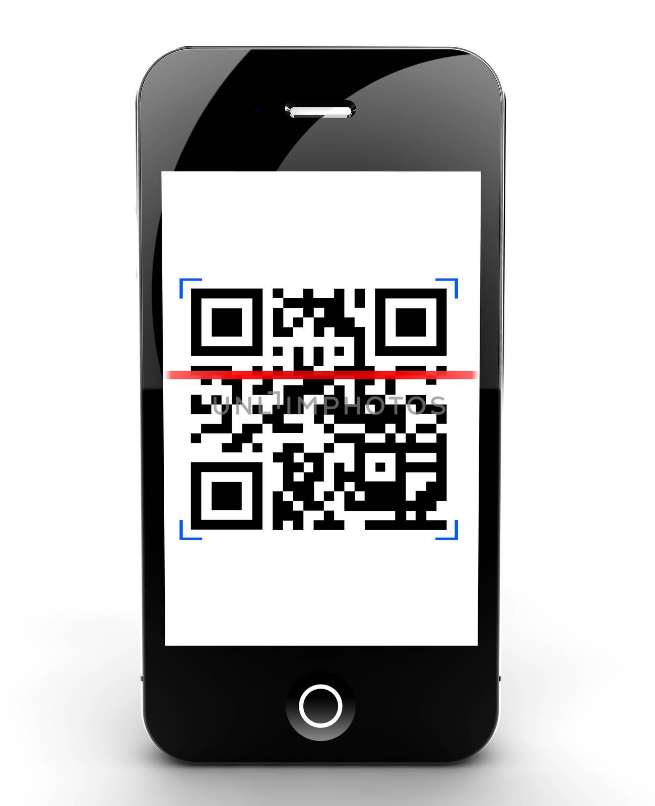 Illustration of a smartphone scanning a QR code