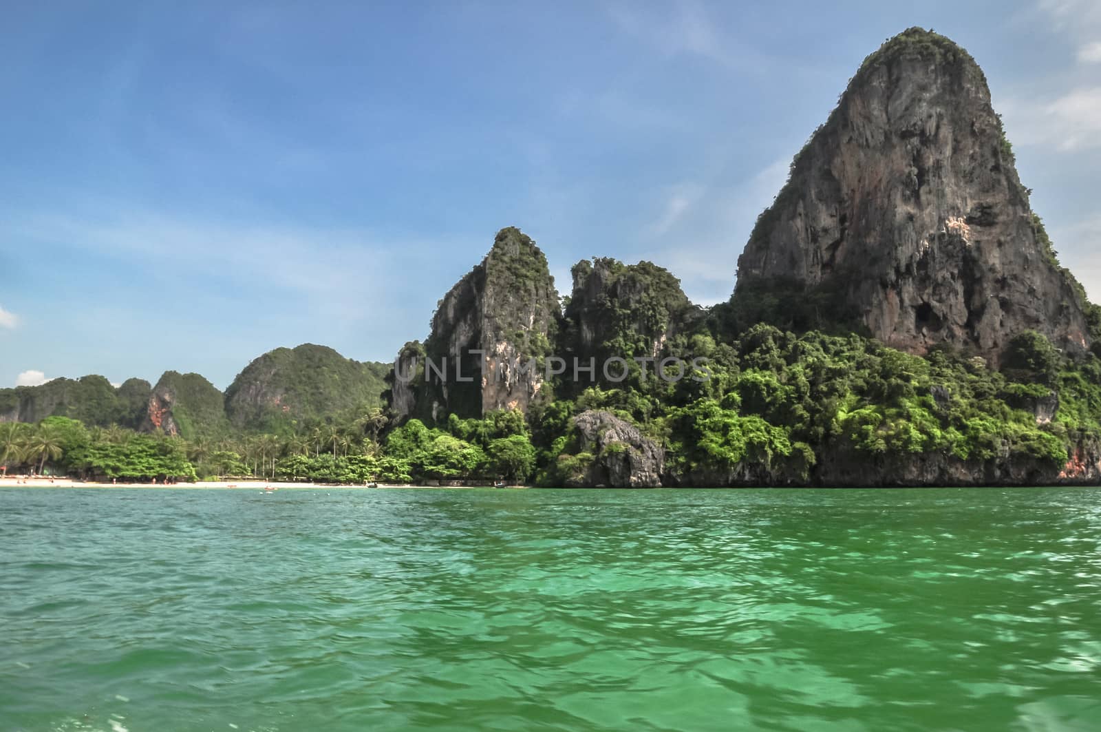 Exotic landscape in Thailand, Railay beach in Krabi  , Asia.