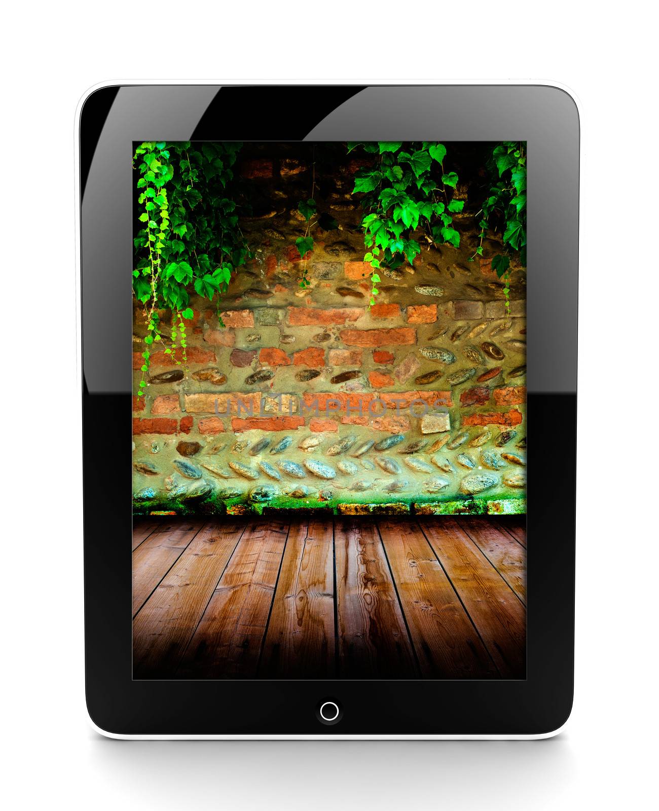 Tablet with brick wall by cla78