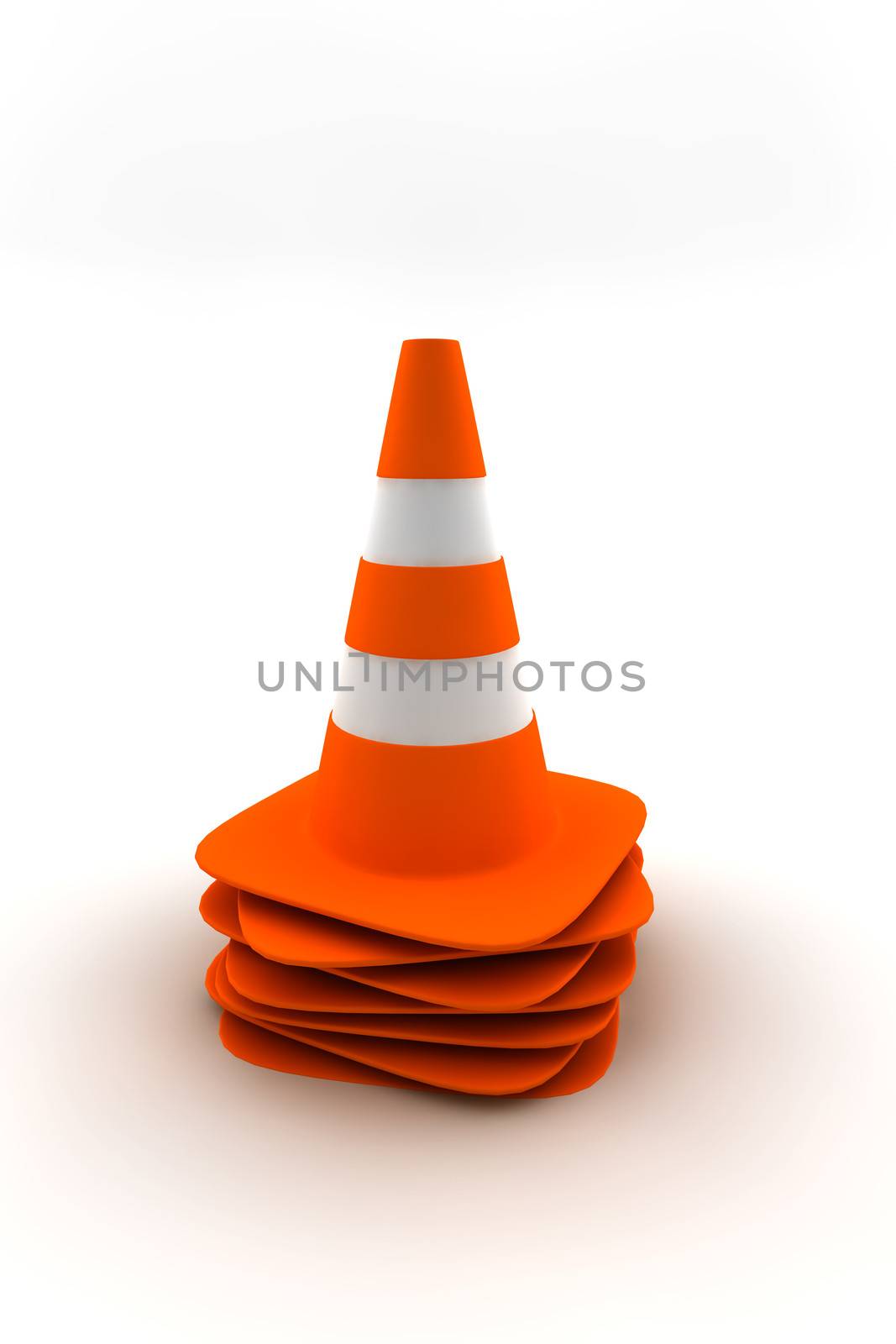 Many traffic cones on a pile