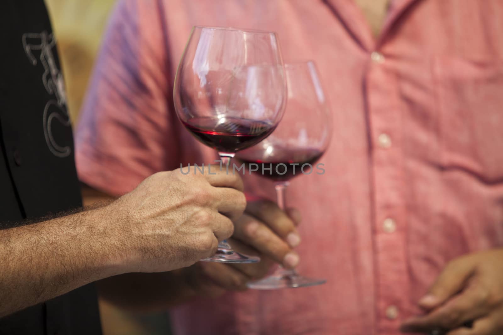 Man drinking red wine