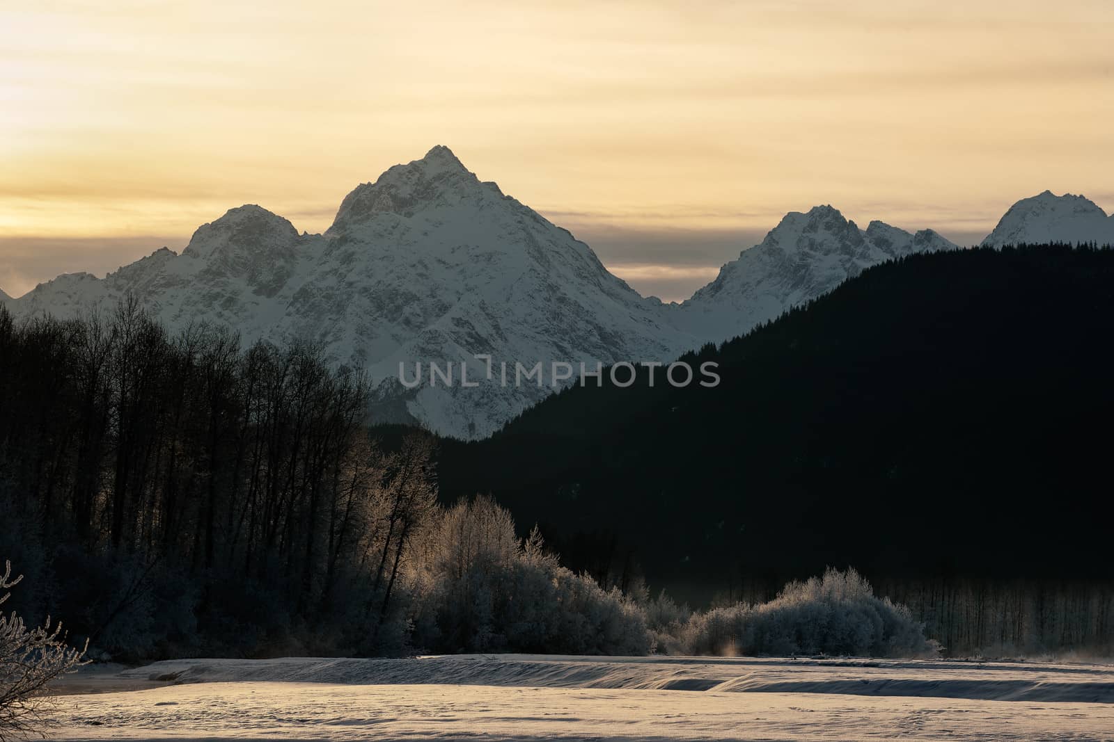 Snowcovered Mountains in  Alaska. by SURZ