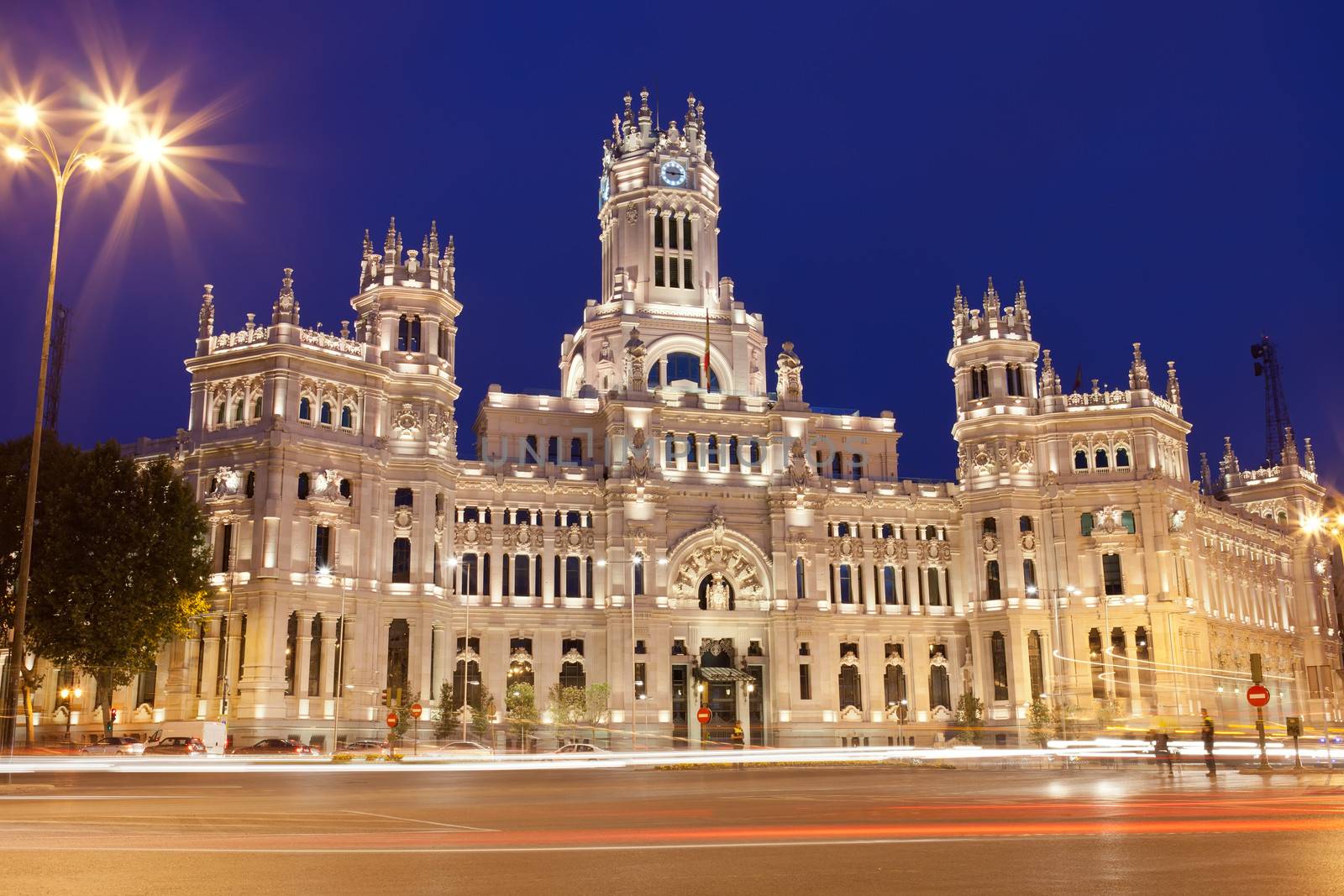 Central Post Office - Palacio de Comunicaciones at Cybele's Square, Madrid, Spain.