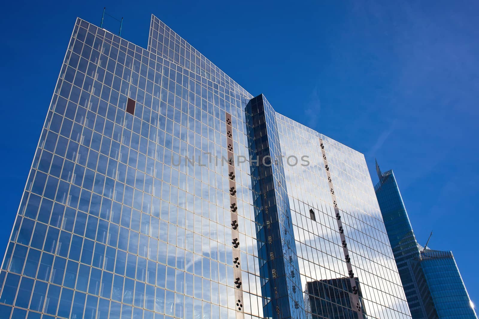 Modern skyscrapers in La Defence district, Paris, France