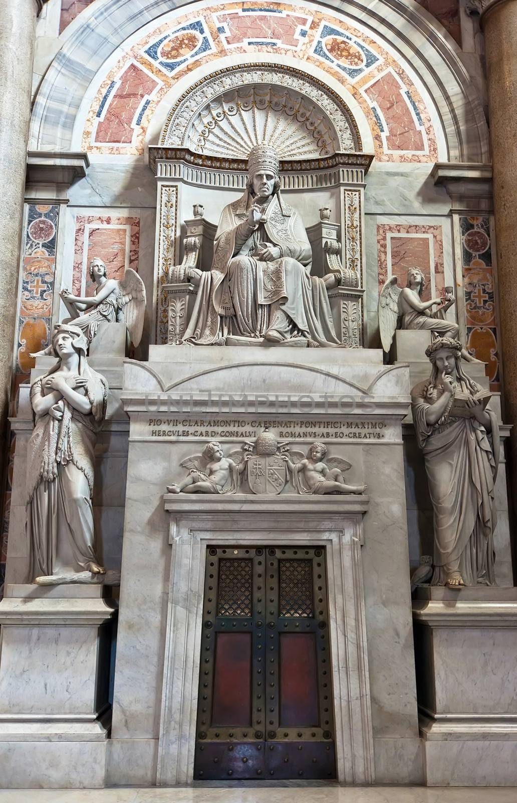 Statue inside St Peter's Basilica, Rome, Italy.