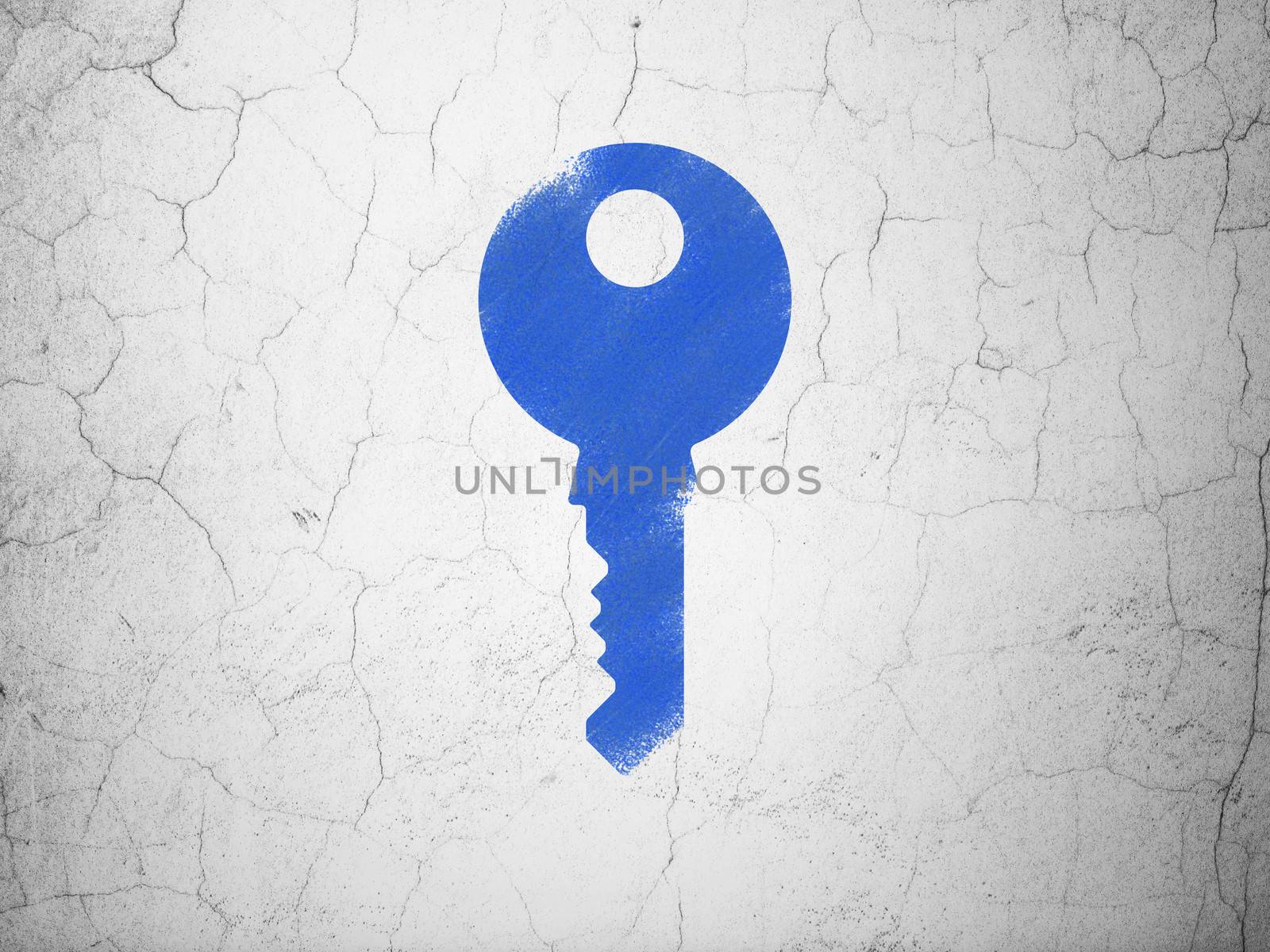Privacy concept: Key on wall background by maxkabakov