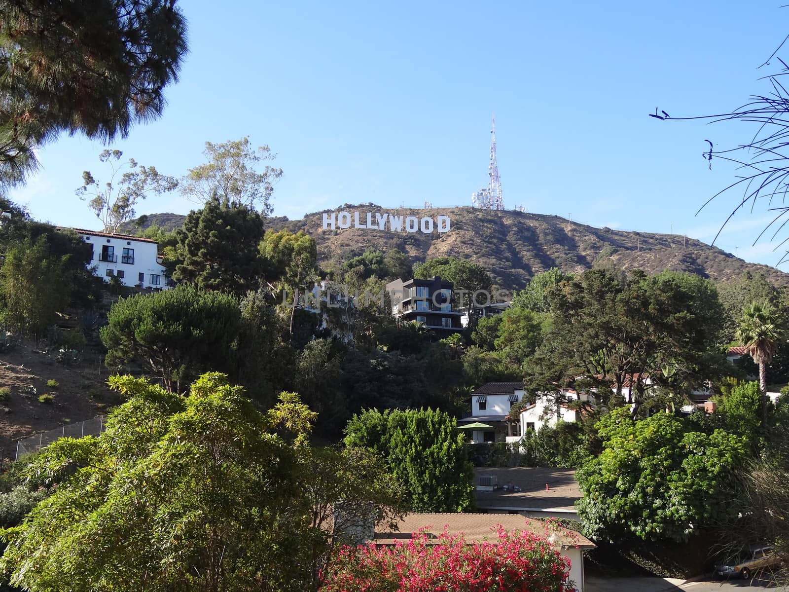 the world famous landmark hollywood sign in Los Angeles