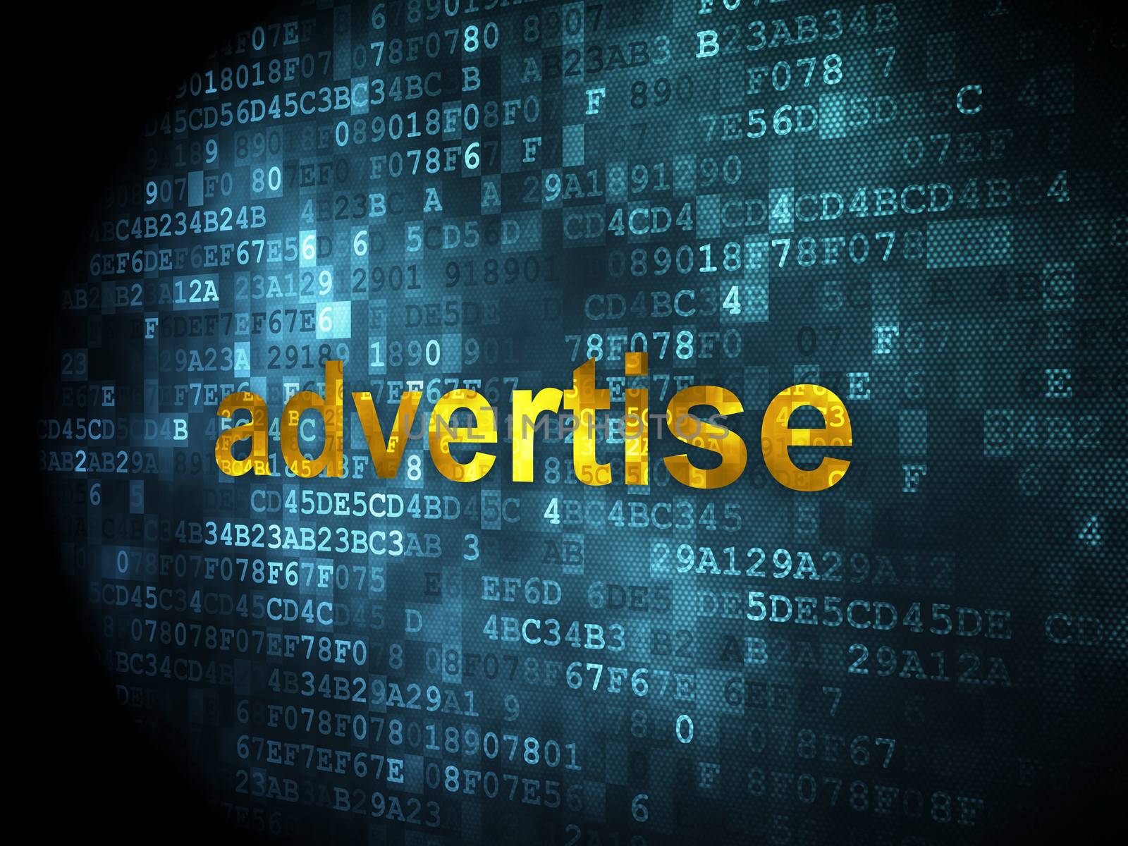 Marketing concept: Advertise on digital background by maxkabakov
