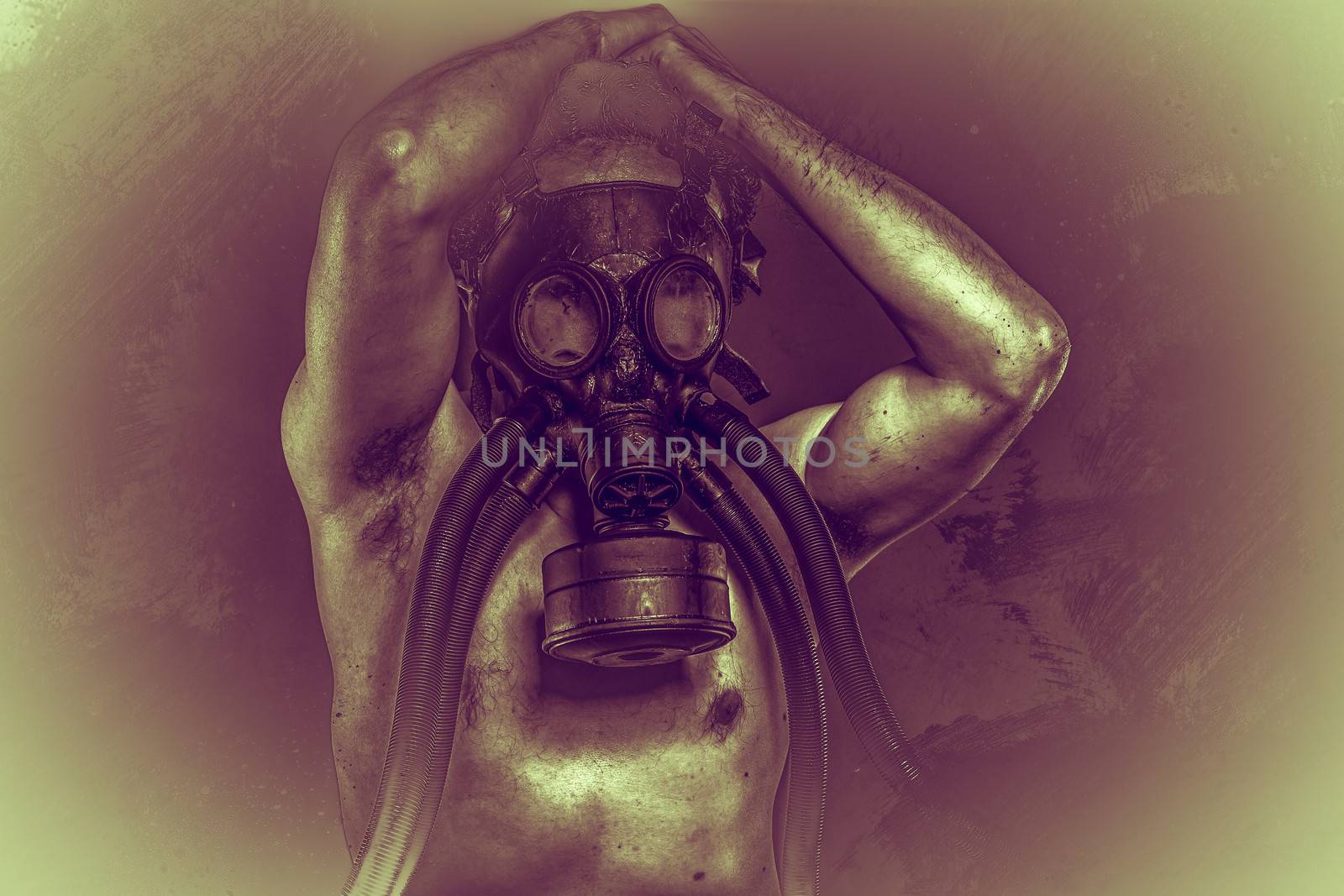 Toxic, gas mask, Male model, evil, blind, fallen angel of death