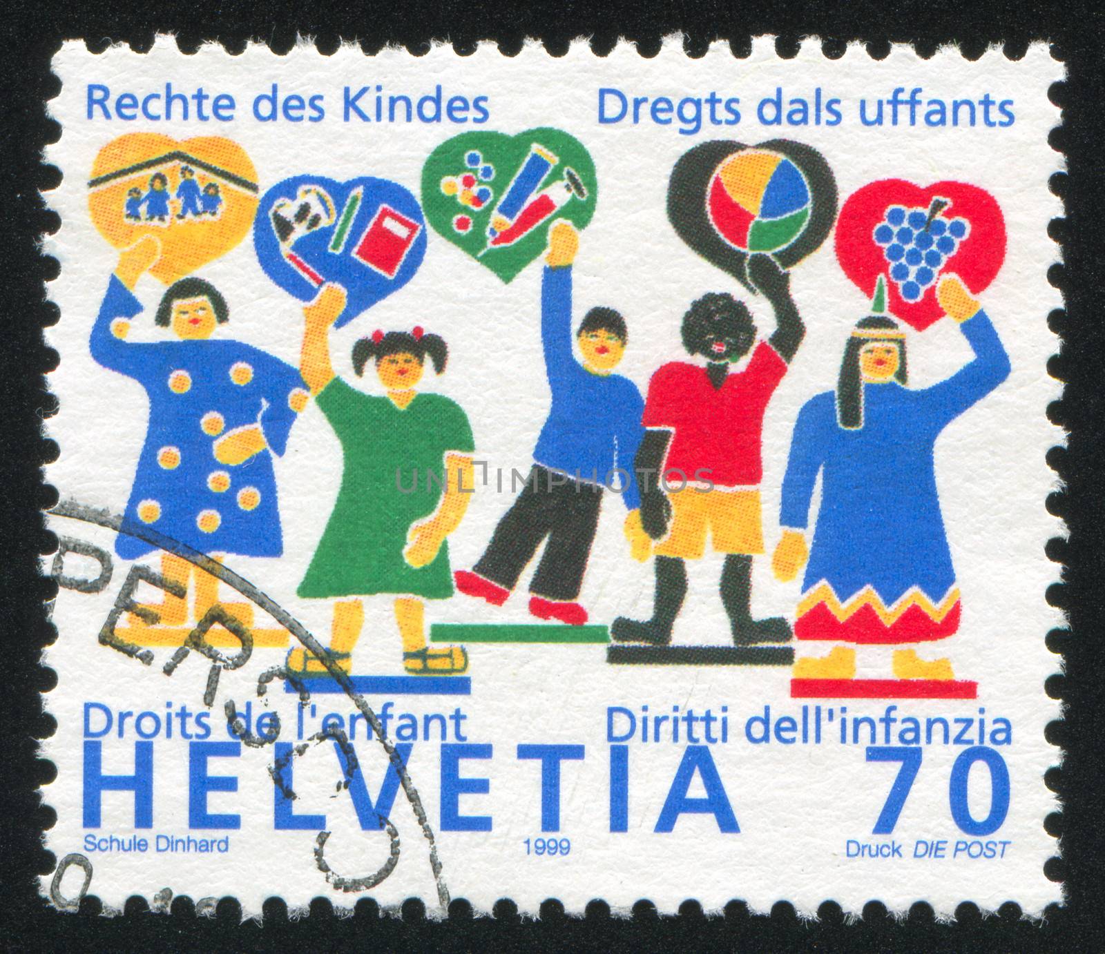 SWITZERLAND - CIRCA 1999: stamp printed by Switzerland, shows Children, circa 1999