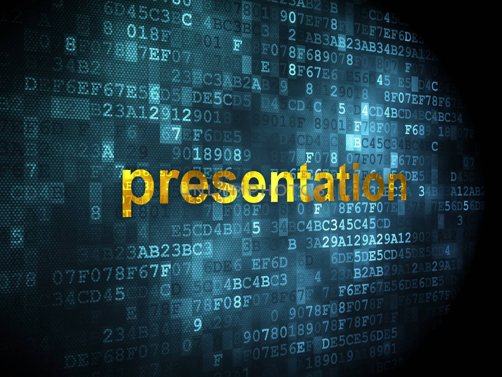 Advertising concept: Presentation on digital background by maxkabakov