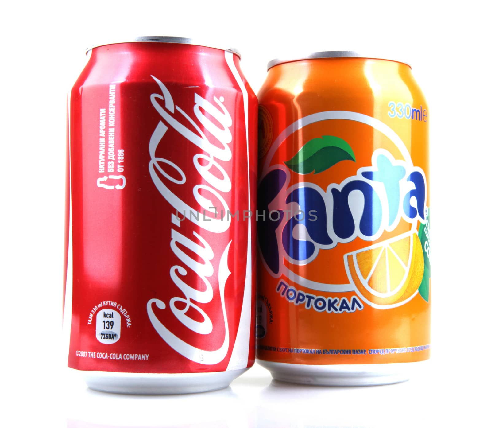 AYTOS, BULGARIA - JANUARY 23, 2014: Global brand of fruit-flavored carbonated soft drinks created by The Coca-Cola Company.