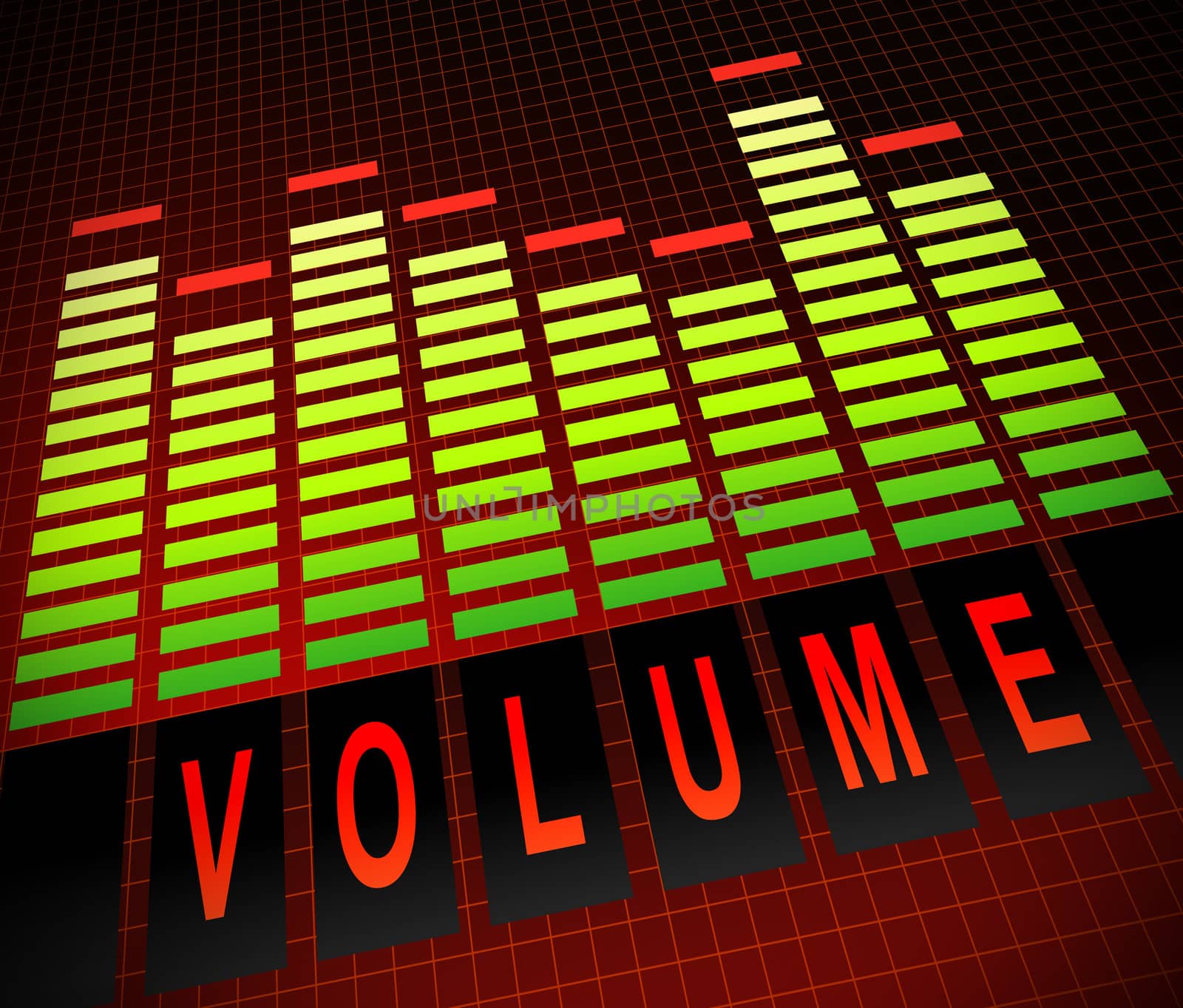 illustration depicting graphic equalizer level bars with a volume concept.