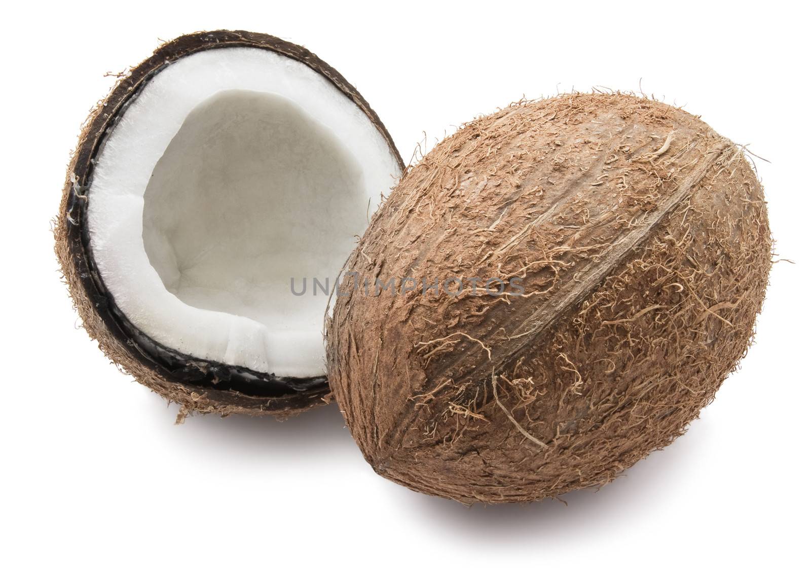 Perfect fresh coconut isolated on white background