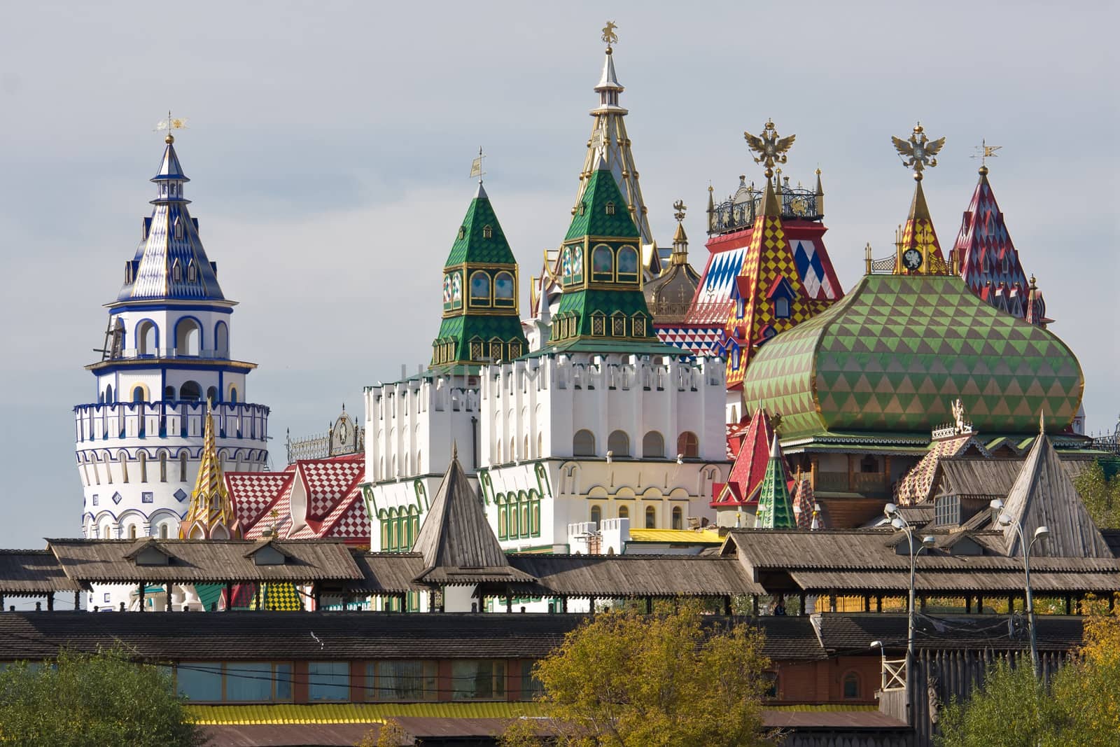 Beautiful view of kremlin in Izmailovo, Moscow, Russia