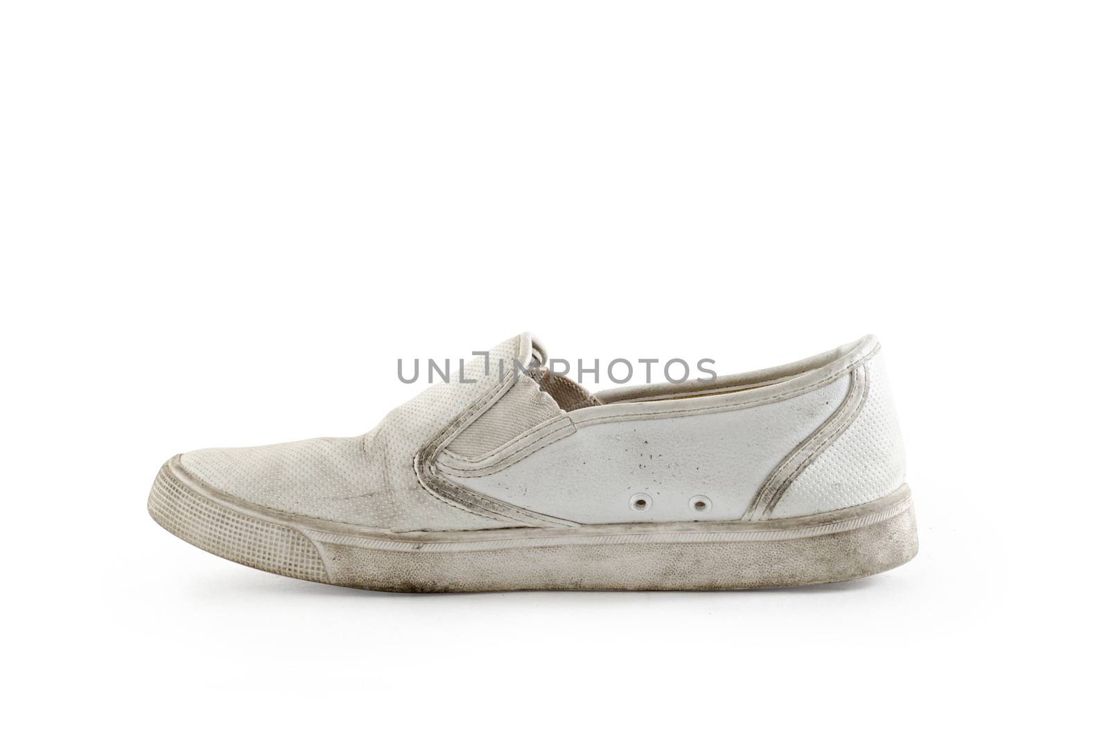  old  sneakers on a white background, isolated