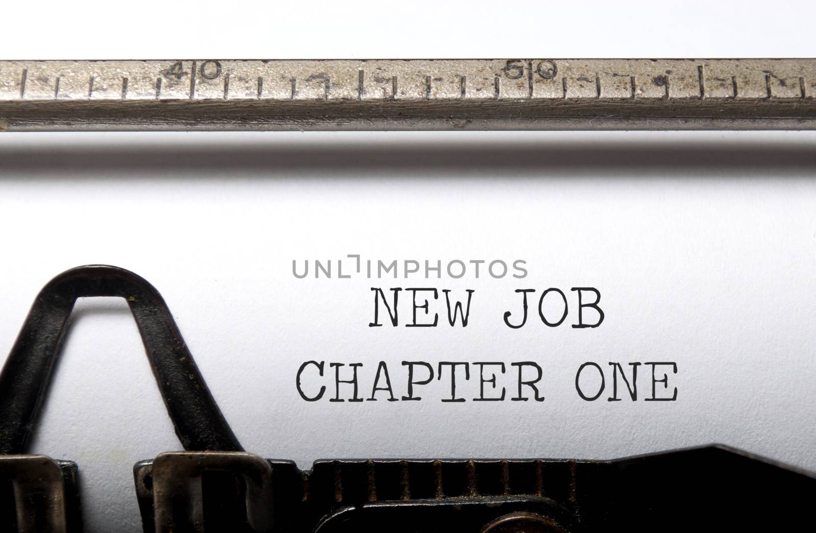 New job, chapter one typed on a vintage typewriter 