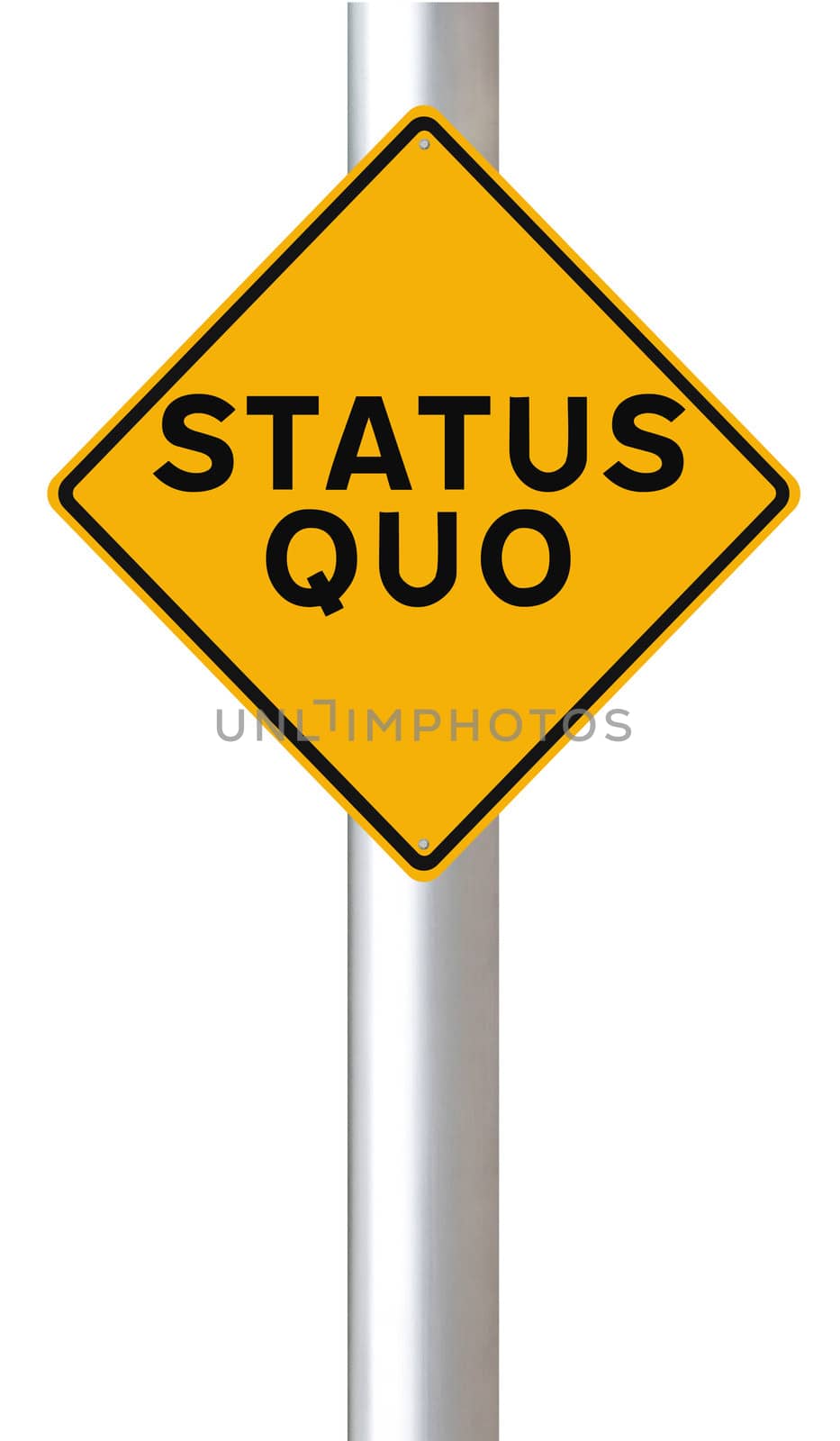 A modified road sign indicating Status Quo