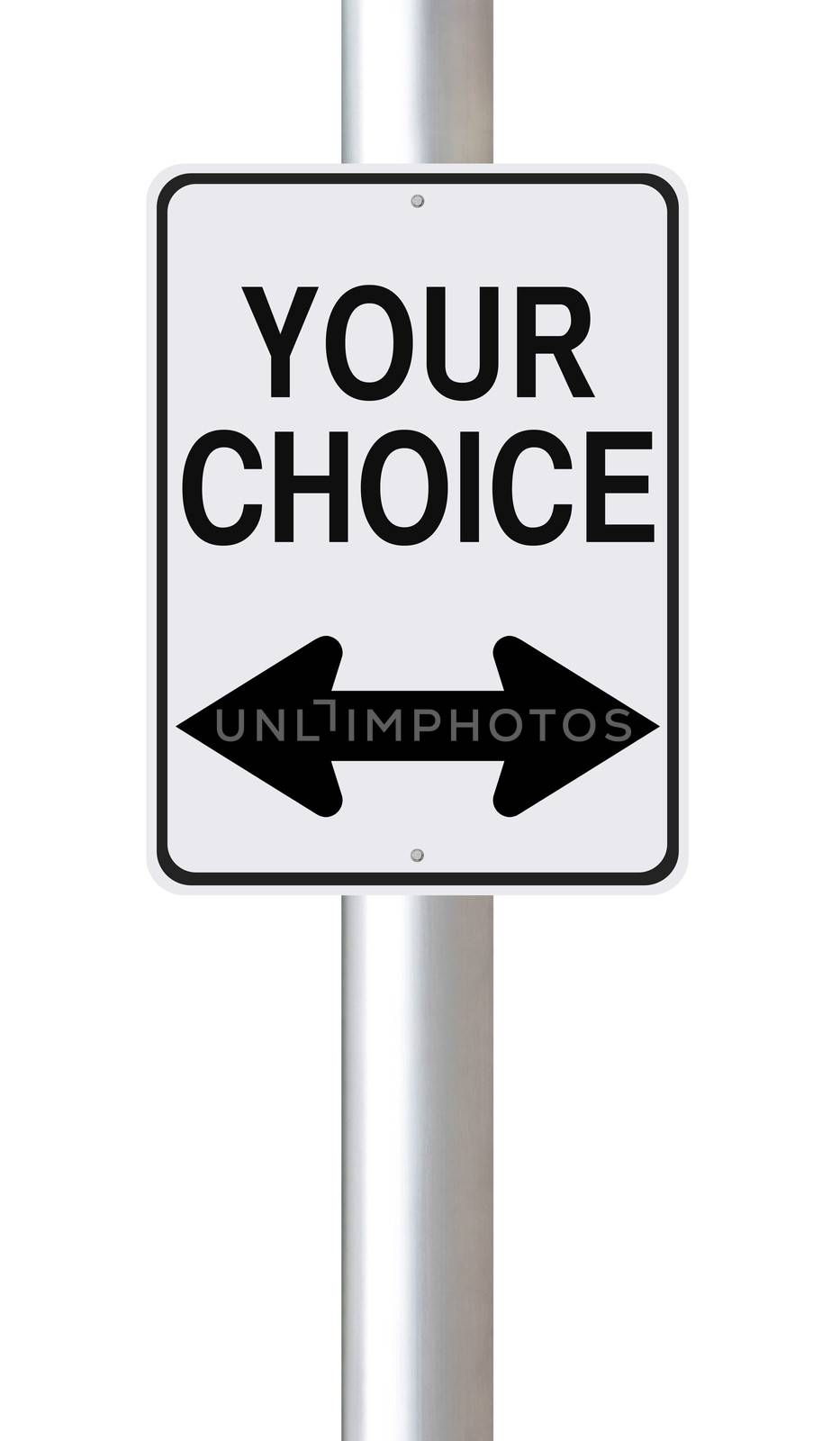 A modified one way street sign indicating Your Choice