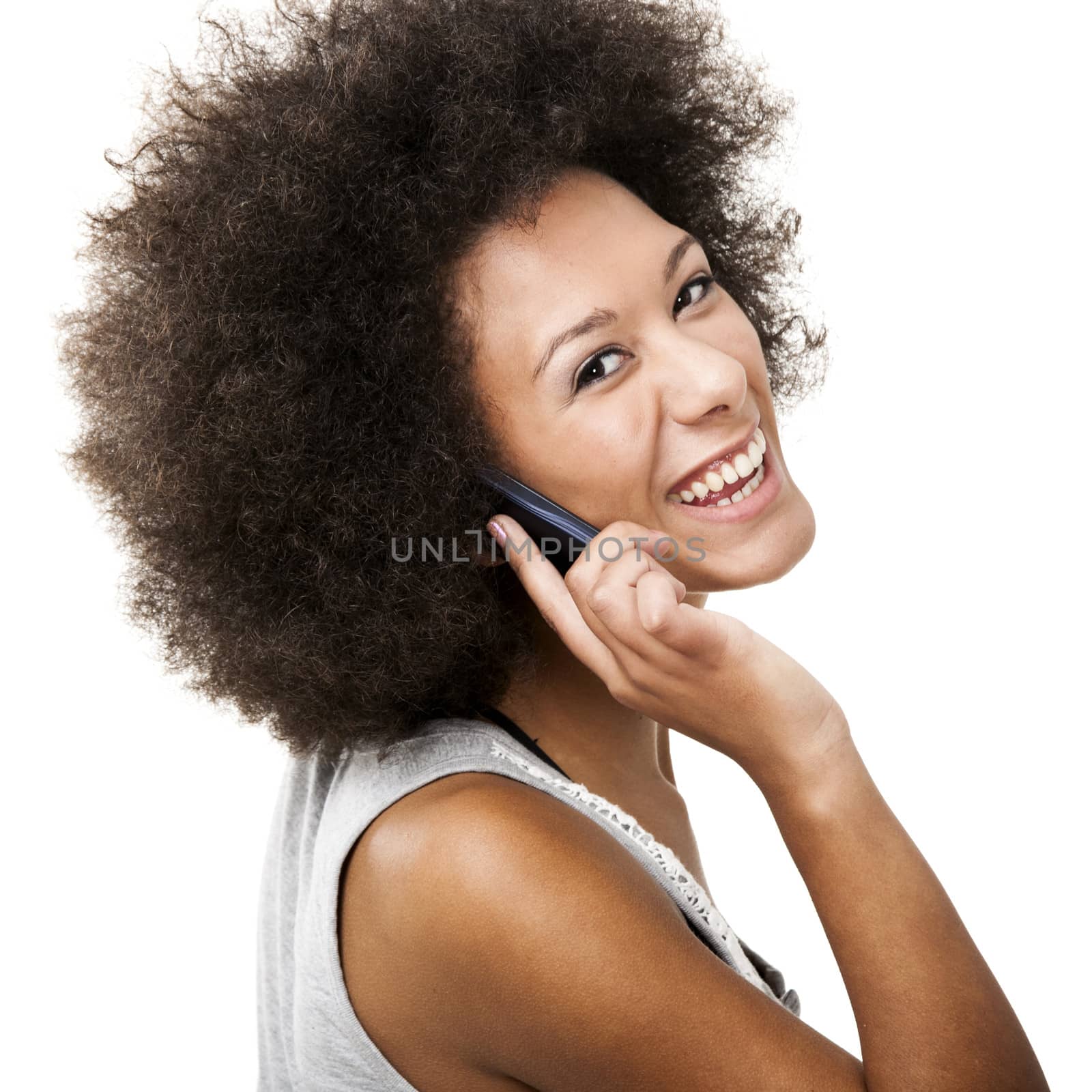 Beautiful woman at cellphone by Iko
