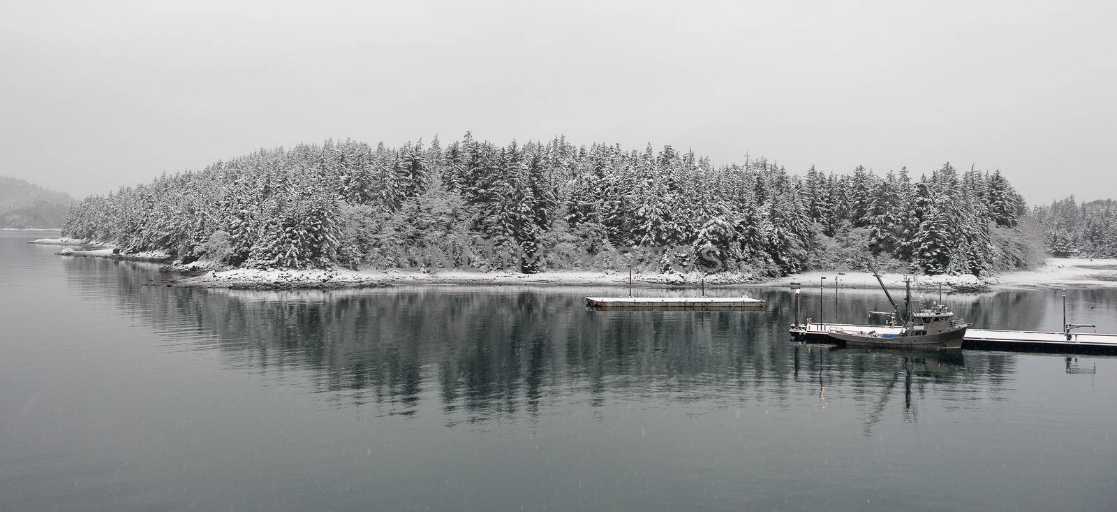 Fishing boat in winter. by SURZ