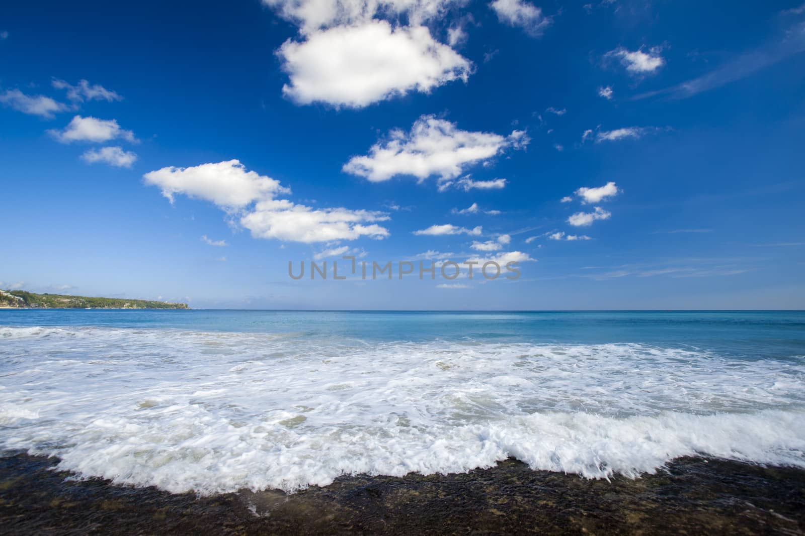 Beautiful landscape of a tropical beach with a beautiful blue sky